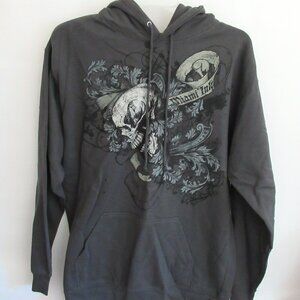 NWT Miami Ink gray kangaroo pocket long sleeve sweatshirt hoodie *Sz L*